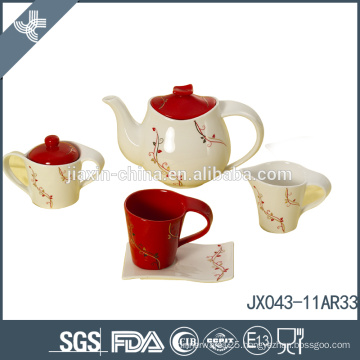Low price solid color bone china tea set porcelain